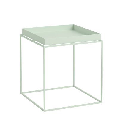 Table avec plateau Tray, H 40/44 x L 40 x P 40 cm, Doux menthe