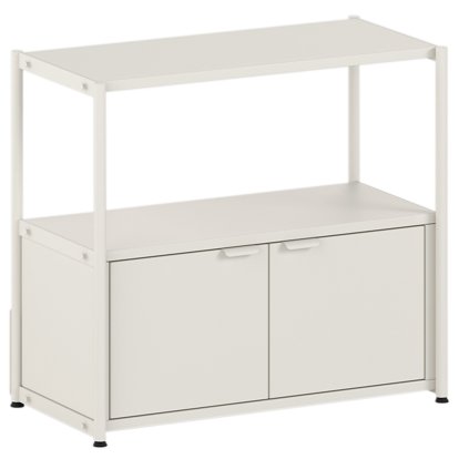 Buffet haut Unit en acier, 1 x porte double, Blanc crème