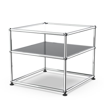 USM Haller table d'appoint Type 2, Verre, Anthracite RAL 7016