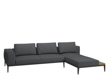 Canapé Grid Lounge, Accotoir à gauche, Anthracite, Avec housse de protection imperméable