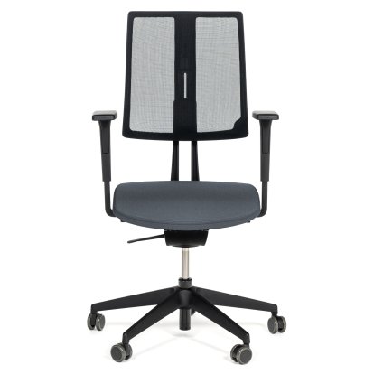 Chaise de bureau pivotante Equo, Noir, Filet, Xtreme Plus (PG0), Gris foncé YS171, C30 KST avec réglage de la profondeur d'assise, Standard 100 mm, Avec accoudoirs, Avec roulettes souples