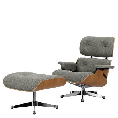 Eames Lounge Chair & Ottoman Nubia, Crème marron foncé / cerisier, naturel