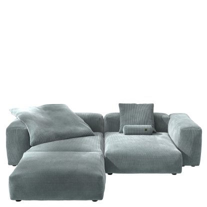 Vetsak Sofa Set 3, Cord velours - Menthe, Avec coussin