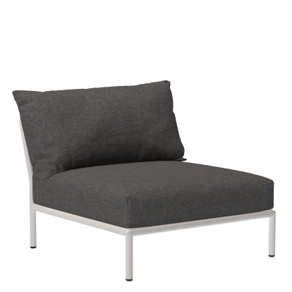 Fauteuil lounge Level 2, Muted White, Gris foncé basique