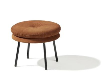 Tabouret Little Tom, 2 coussins, Cuir suède marron