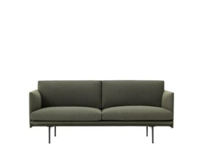 Canapé Outline , 2 places, Tissu Fiord 961 - Gris-vert