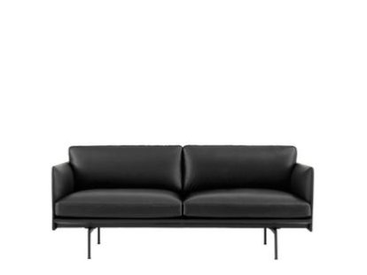 Canapé Outline , 2 places, Cuir noir