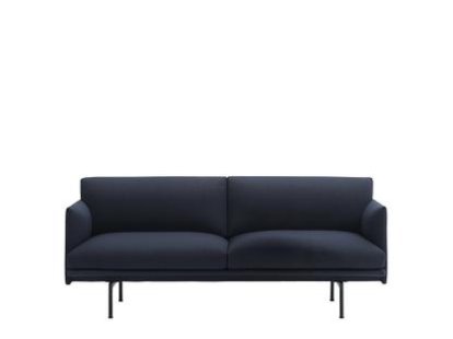 Canapé Outline , 2 places, Tissu Vidar 554 - Bleu noir