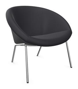 Fauteuil 369  Tissu Divina noir|Chromé brillant