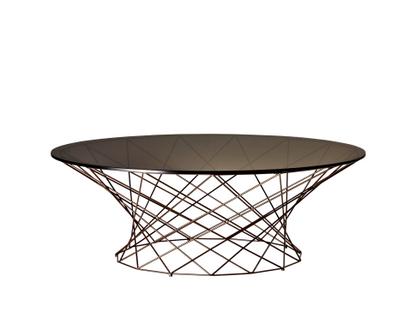 Table basse Oota H 35 x ø 101 cm|Verre teinté marron|Peint par poudrage bronze mat