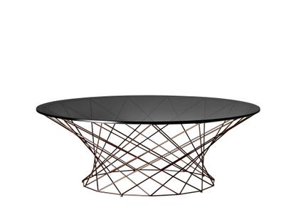 Table basse Oota H 35 x ø 101 cm|Verre teinté noir|Peint par poudrage bronze mat