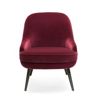 Fauteuil 375 Dossier bas|Tissu Harald raisin rouge