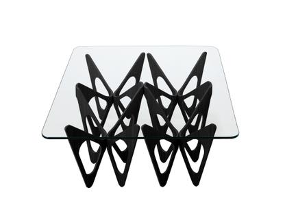 Table basse butterfly Placage chêne laqué noir|90 x 90 cm