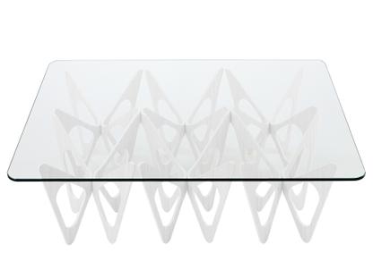 Table basse butterfly Placage chêne laqué blanc|90 x 120 cm
